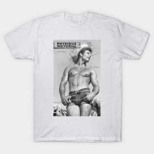 PHYSIQUE PICTORIAL Joe Valiant - Vintage Physique Muscle Male Model Magazine Cover T-Shirt